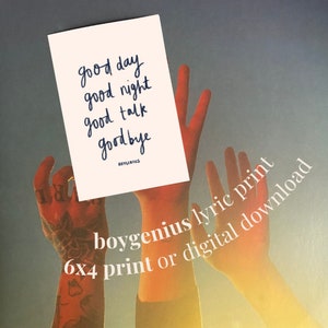 Boygenius Lyrics Print  - physical item