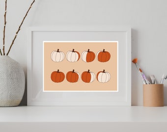Pumpkin Moon Phases 6x4" Print