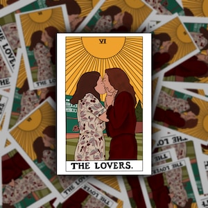 La carte de tarot des amoureux Greta et Carson - Une ligue de leur propre autocollant