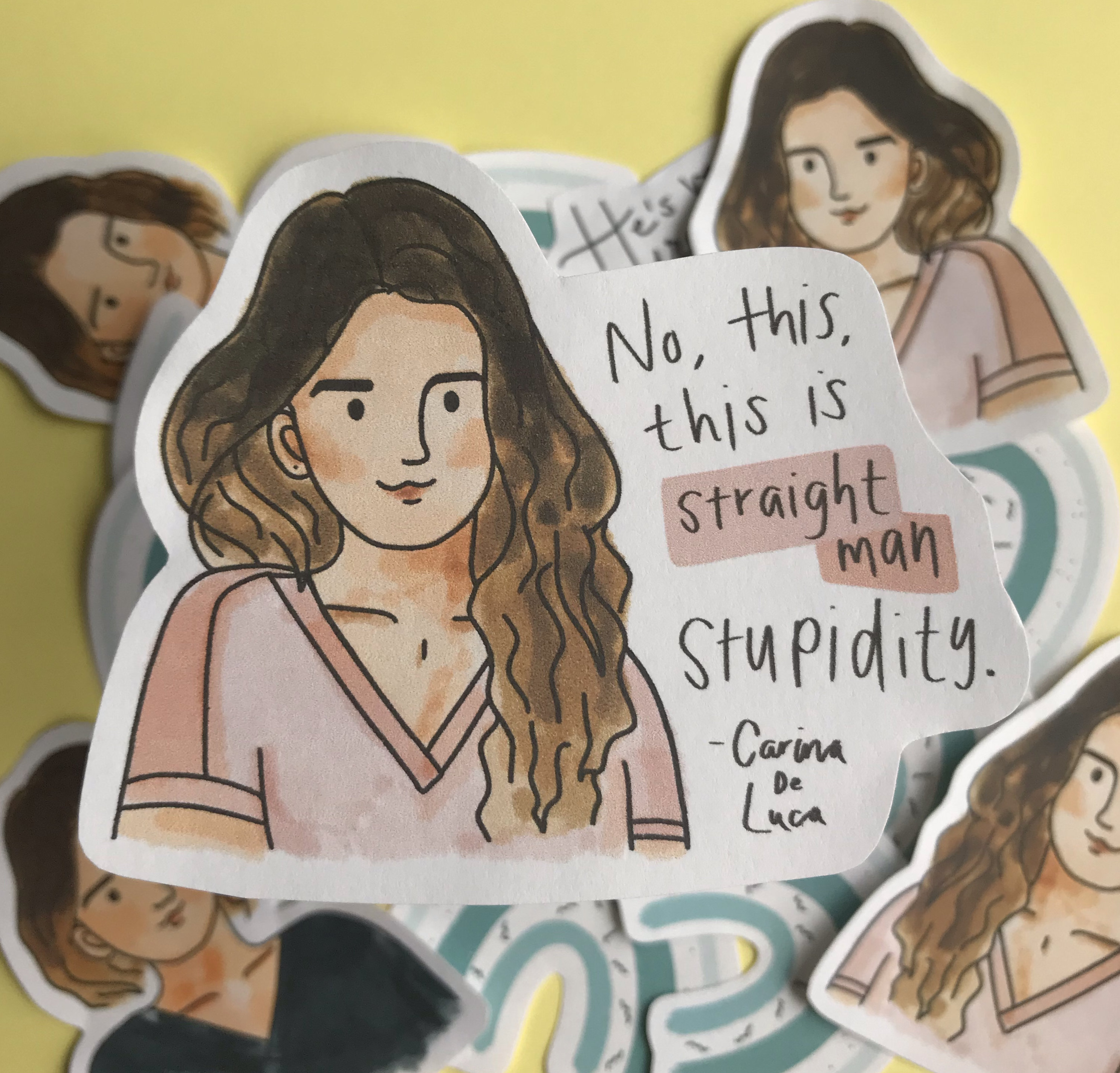 Carina De Luca /'Straight Man Stupidity/' Greys Anatomy Sticker