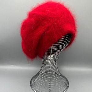 FLUFFY ANGORA CAP | Women Knit Hat | Wool Fall Winter Cap | Womens Winter Hat | Luxurious Fashionable Handmade Warm Wool Cap