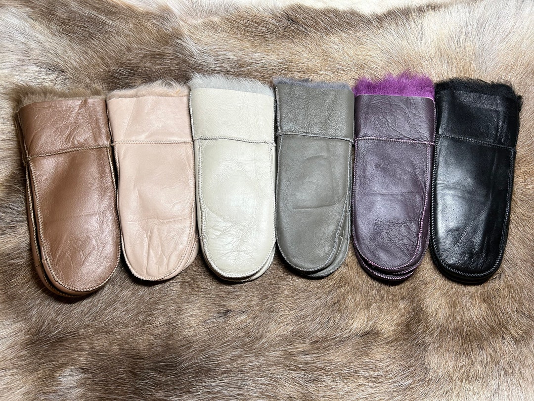 Goat Shearling Fur Lined Mittens Women Mittens Warm & Cozy Etsy