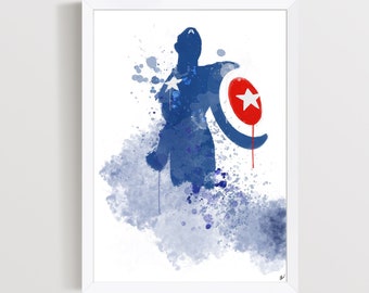 Marvels Captain America-aquarelprint