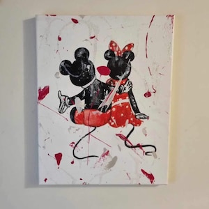 Mickey & Minnie Mouse, Personalised gift,Painting, Wedding Gift, Gift for her, Bride and Groom, Mr and Mrs, Personalised Gift, Disney