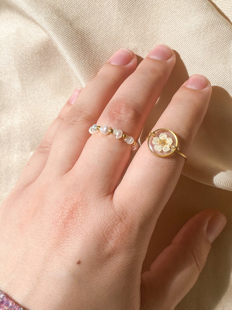 Pressed Flower Resin Ring/set Etsy