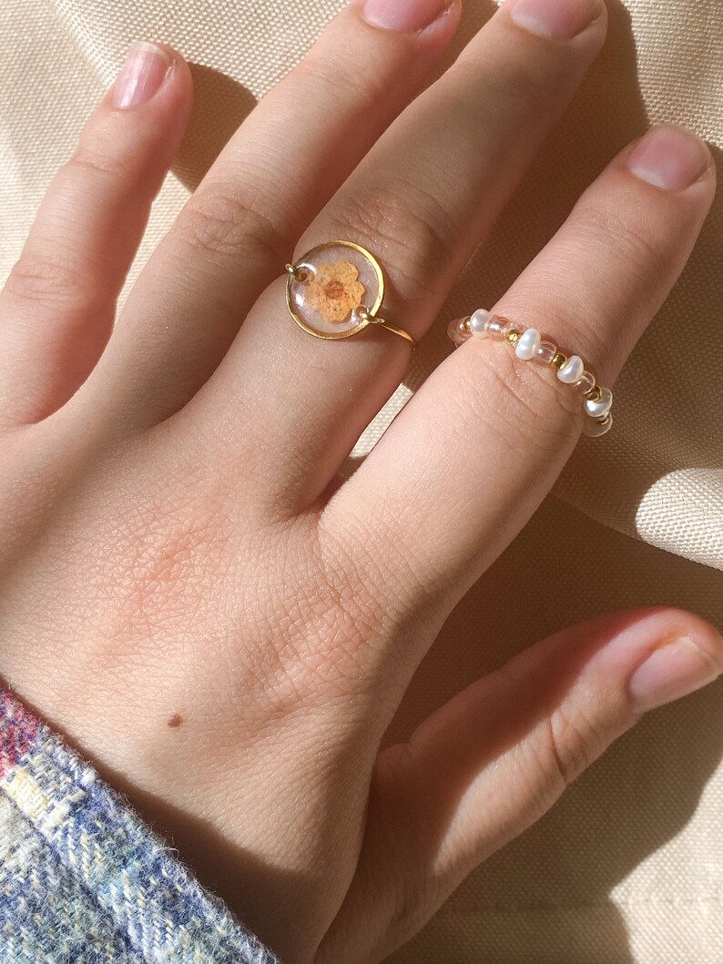 Pressed Flower Resin Ring/set Etsy
