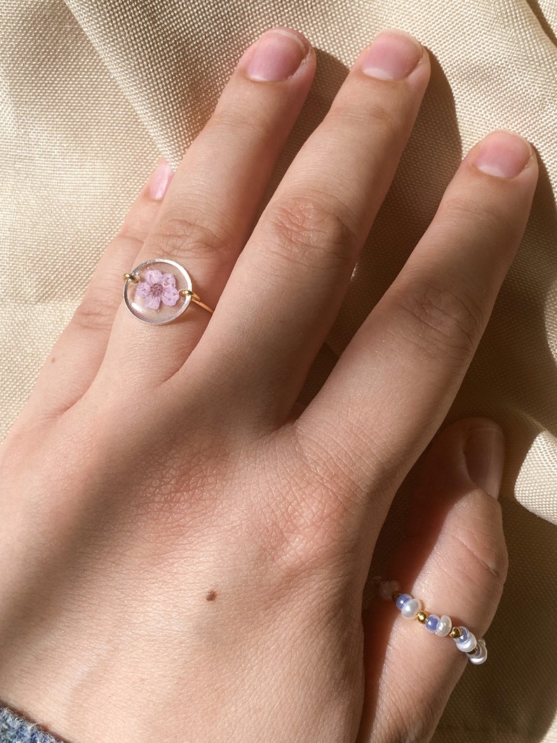 Pressed Flower Resin Ring/set Etsy