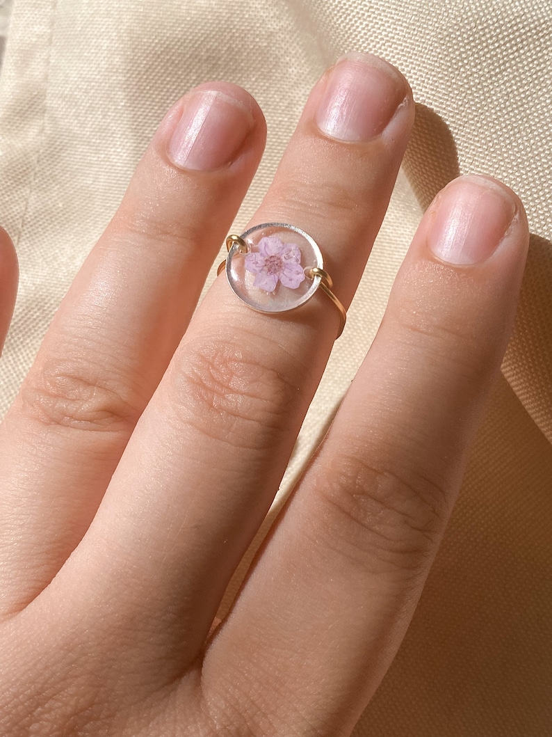 Pressed Flower Resin Ring/set Etsy