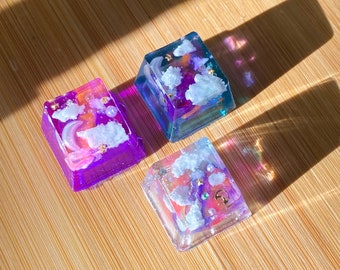 Cloud Sky keycap, Custom keycap, resin keycap, keycap set, artisan keycap, botanical keycap, esc keycap