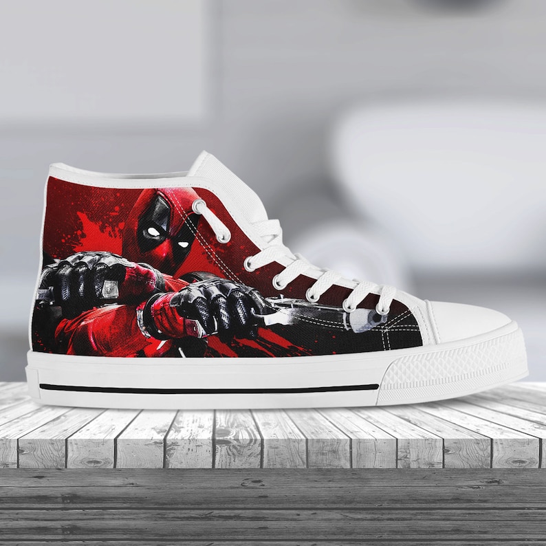 Deadpool Custom High Top Deadpool Custom Shoes Marvel Deadpool Custom High Top Deadpool Custom Shoes Marvel
