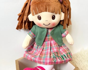 Personalized dolls , baby doll , plush doll , personalized dolls for baby girls , gift ideas , birthday gift  , soft and easy to grab