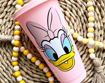 Daisy pink cold cup | Donald daisy cup | gift ideas | pink cup | kids cups,  gift ideas tumbler | summer daisy cold cup, venti size | gift