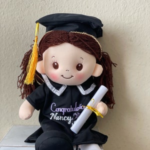 Personalized graduation Doll Class of 2024 grad gift grad doll doll, gift , customize gift soft and easy to grab doll , congrats image 1