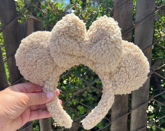 Sherpa mouse ears , mocha sherpa ears , Disney trip , mom and me matching ears , mouse fans , super soft and comfortable ears