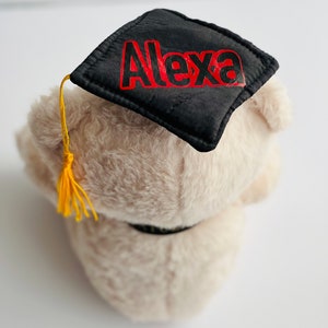 Graduation teddy bear personalized name and year, congrats grad , class of 2024, graduation teddy bear, cap and gown brown bear , grad image 8