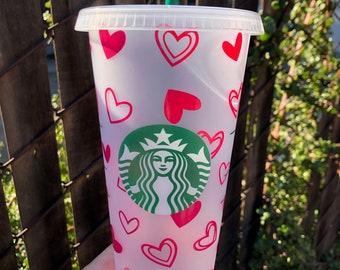 Valentine's Day  Starbucks hearts cup - Venti Cold Cup - Gift Ideas