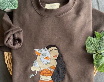 Moana Embroidered crew neck , sweatshirt, Disney trip sweater