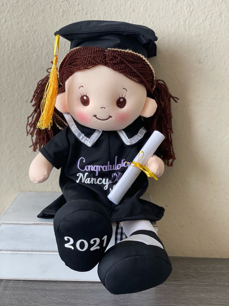 Personalized graduation Doll Class of 2024 grad gift grad doll doll, gift , customize gift soft and easy to grab doll , congrats image 1