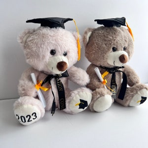 Graduation teddy bear personalized name and year, congrats grad , class of 2024, graduation teddy bear, cap and gown brown bear , grad image 5