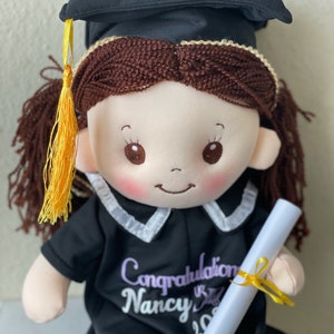 Personalized graduation Doll Class of 2024 grad gift grad doll doll, gift , customize gift soft and easy to grab doll , congrats image 2