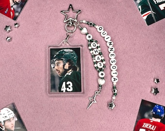 Quinn Hughes - Quinnesota - beaded keyring