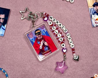Charles Leclerc Monaco beaded keyring