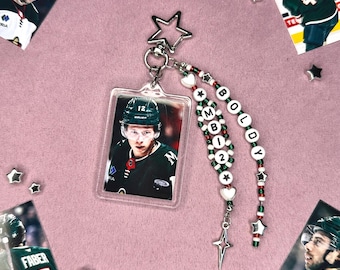 Matt Boldy - beaded keyring