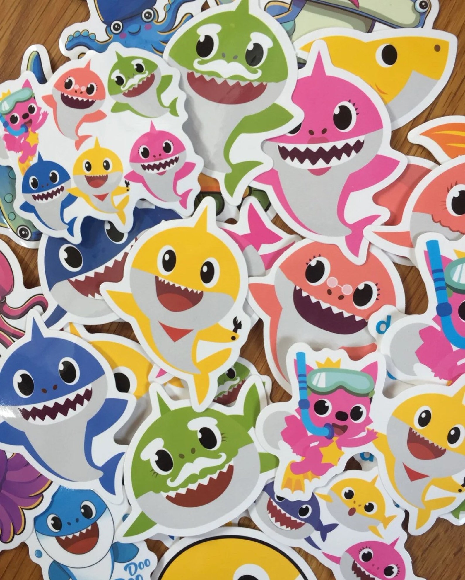 Baby Shark Stickers 40 waterproof | Etsy