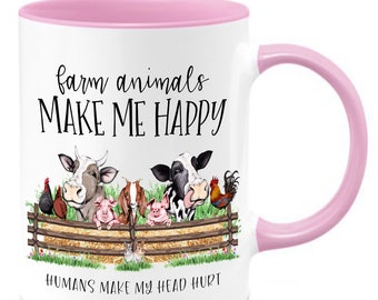 Funny Farm Animals Mug, Animal Humor Gift for Him or Her