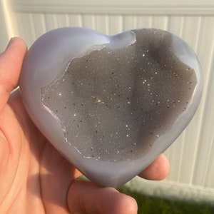 4.2-Inch Banded Agate Geode Heart - Brazil