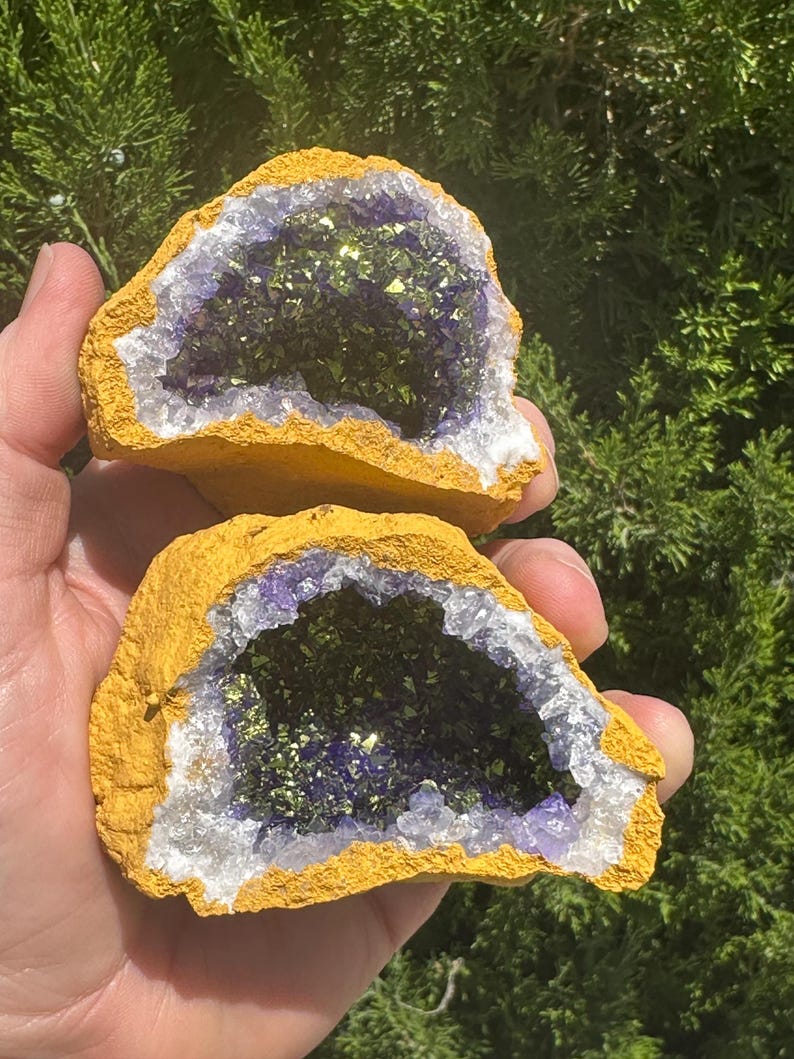 Forged by the Hands of Man! 3.3-inch Aqua-aura Geode - Morocco - Etsy