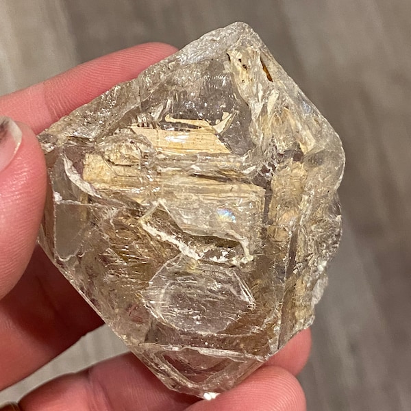 Gemmy 2.0-Inch Petroleum and Clay Included Window Quartz - Paredón, Ramos Arizpe Municipality, Coahuila, Mexico