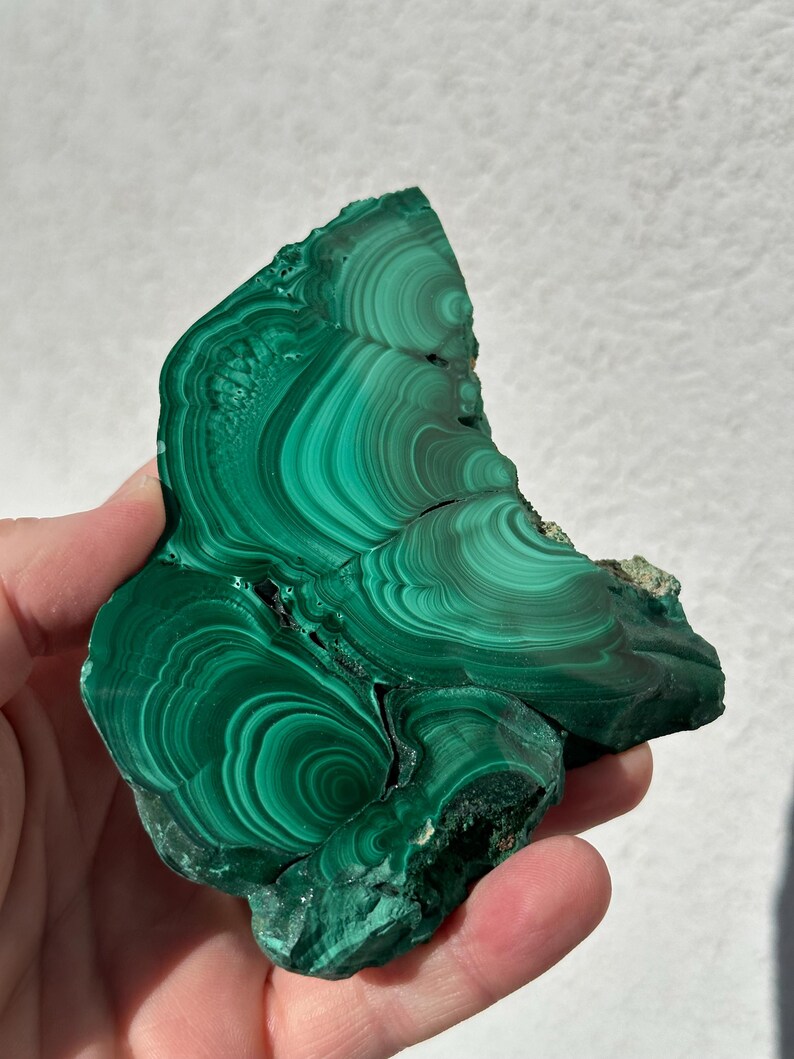4.8-inch Delightfully Green Polished Malachite Stalactite Slab - Congo ...