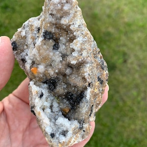 Wulfenite on Quartz - Kimbedi area Pool, Republic of the Congo