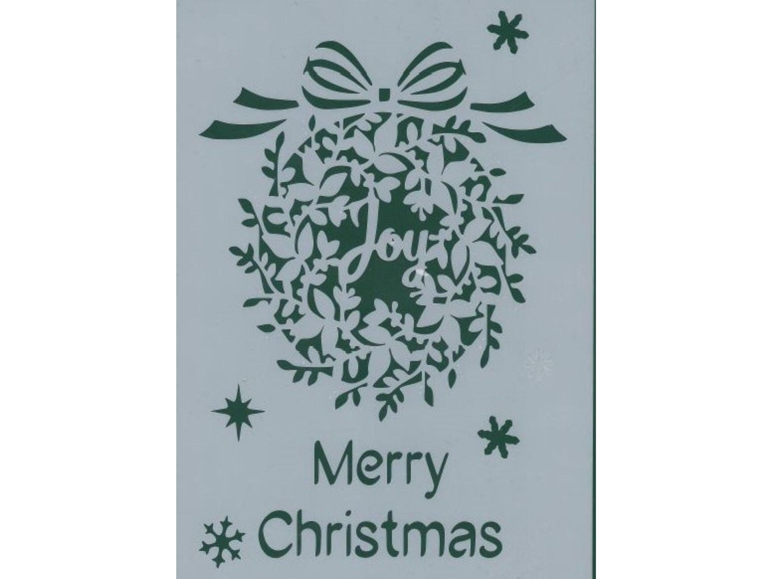 Christmas Wreath with Words Stencil Christmas Stencils | Etsy