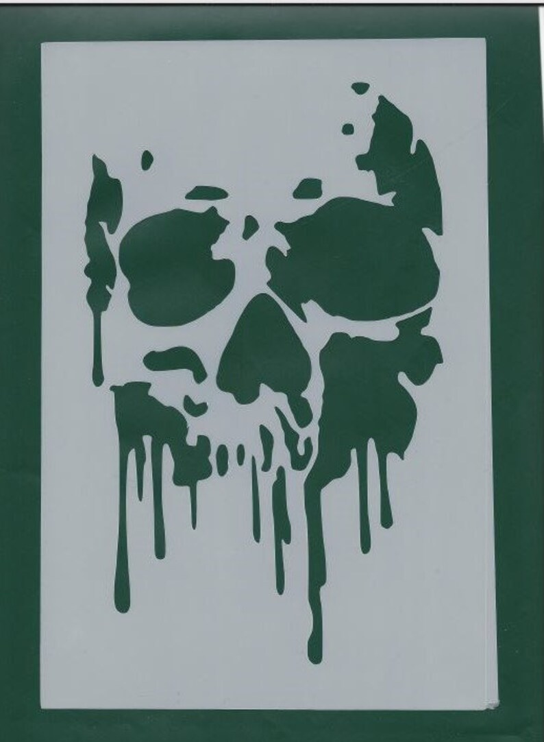 Melting Skull Stencil Reusable Stencil DIY Stencil Home Etsy