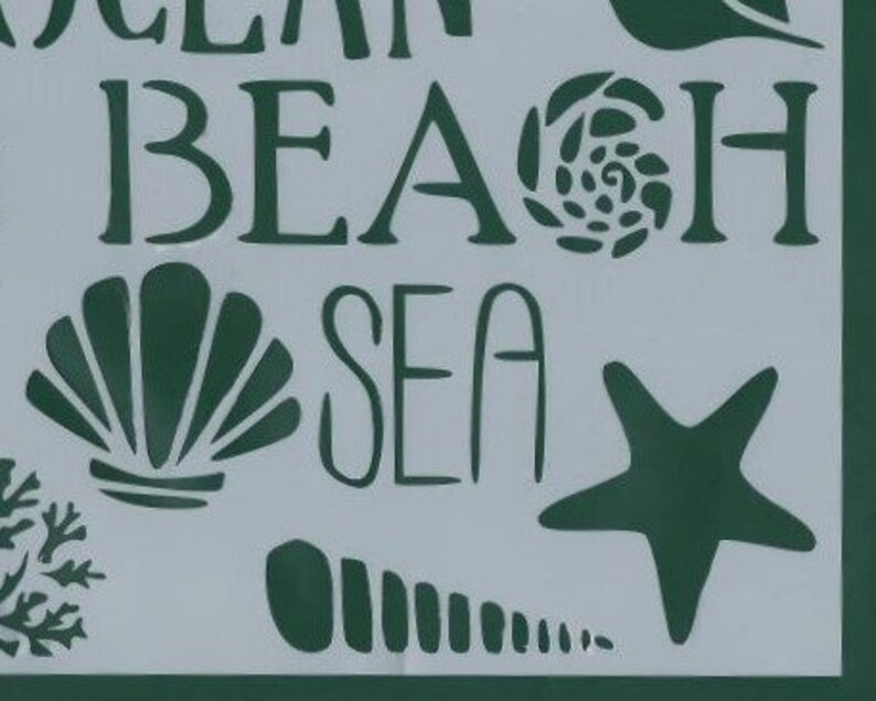 Ocean Beach & Sea Stencil Reusable Stencil DIY Stencil Etsy