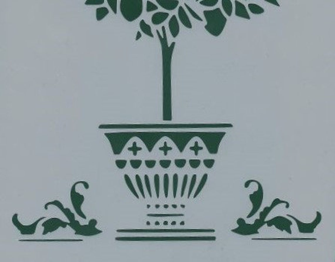 Citrus Tree in Flower Pot Stencil Reusable Stencil DIY Etsy