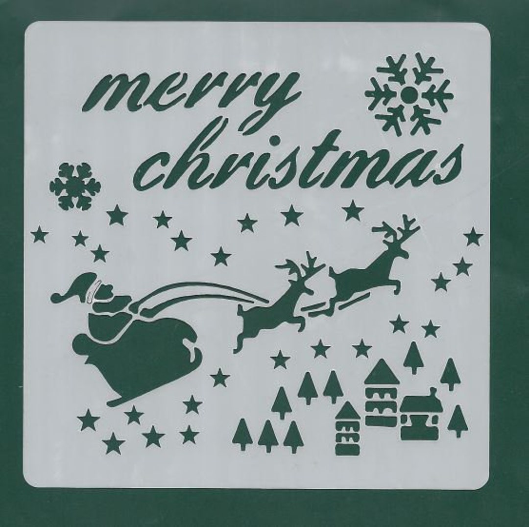 Merry Christmas Stencil 