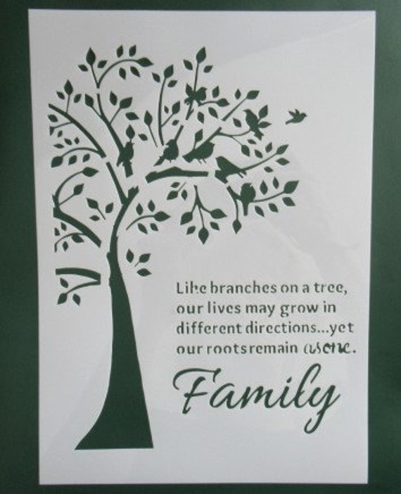Family Tree Stencil mould wall painting scrapbooking | Etsy