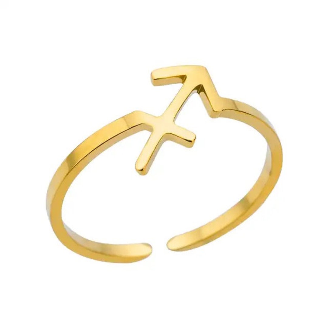 Zodic Sign Rings Zodiac Sign Ring, Gold Plated Constellations Ring, Adjustable Ring ...