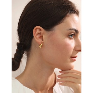 Small Teardrop Earrings, Vintage Waterdrop Earrings, Gold Silver Plated Small Drops, Oval Drop Earrings, Trendy Stud Earrings
