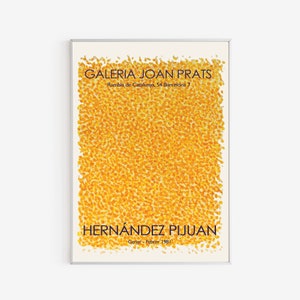Hernandez Pijuan / Yellow Dots - Pijuan Lithography Vintage Poster - Remastered Artwork - Puntos Amarillos