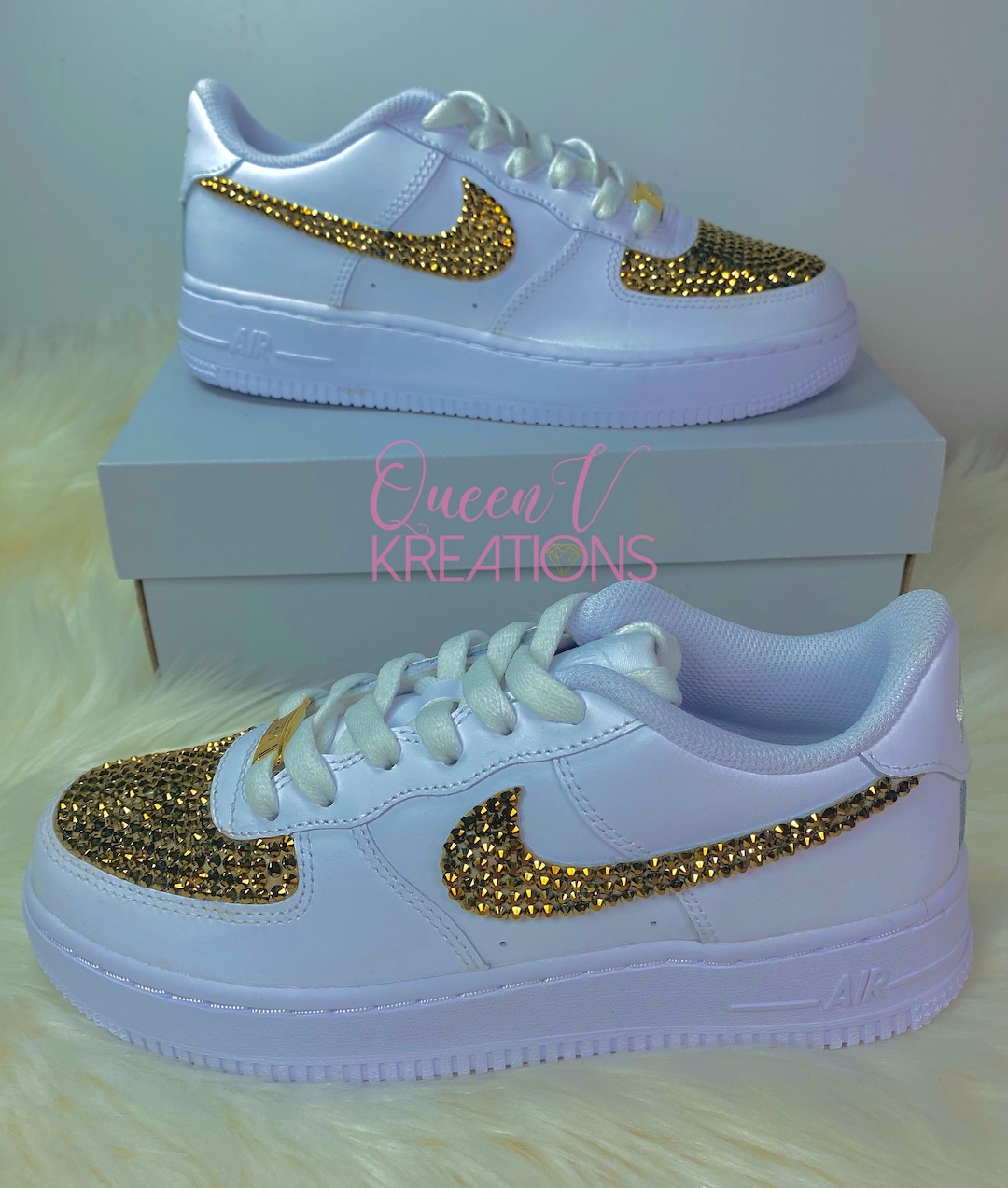 air force 1 white lace bling