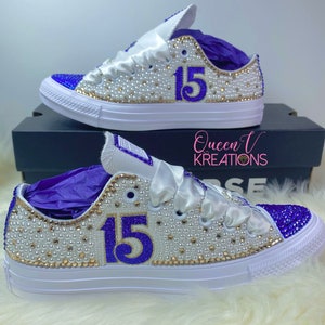 Bling Converse • Quinceanera Bling Converse•Wedding Converse-Bridal Sneakers•Birthday Shoes•Bling Chuck Taylors•Bling Sneakers