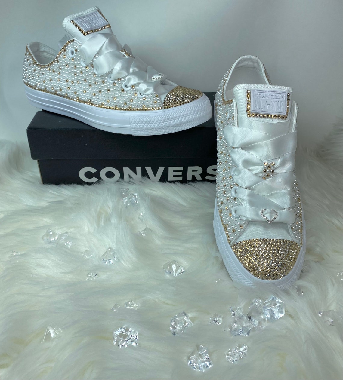 Champagne Bling Converse-wedding Converse-bridal - Etsy