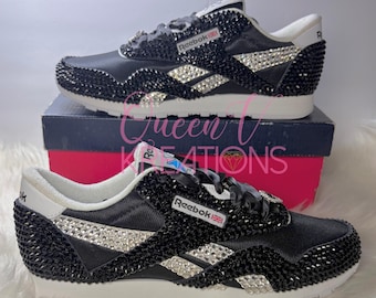 Zwarte Reeboks met glitters • Reeboks met glitters op maat • Reebok • Sneakers op maat
