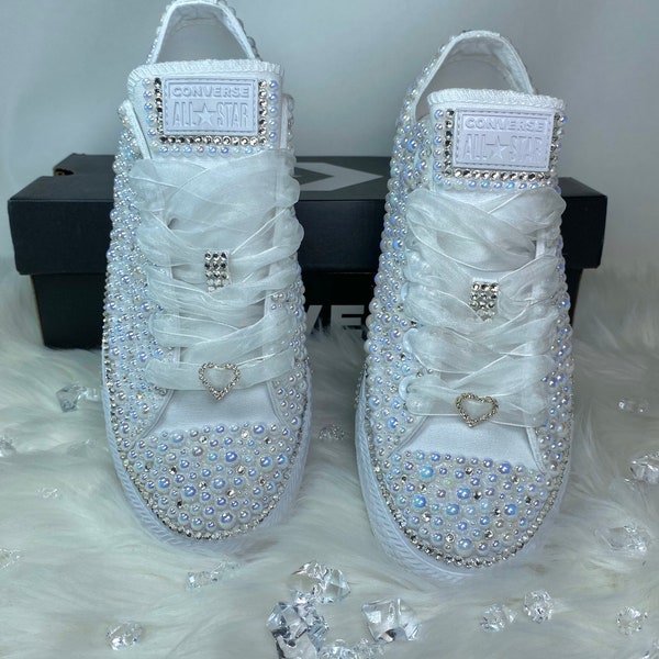 Bling Converse-Wedding Converse-Bridal Sneakers-Chucks and Pearls-Bling Chuck Taylors-Bling Sneakers