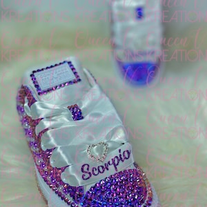 Versandfertig | Größe 6,5| Lila Bling Hochzeit-Braut Sneakers-Chucks und Perlen-Bling Chuck Taylors-Bling Sneakers