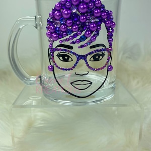 Maddie With Glasses Bling Mug•Sassy Diva Mug•African American Woman Bling Mug• Bling Coffee